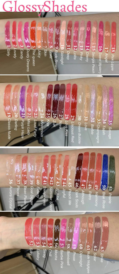 10pcs Custom Logo Waterproof Vegan Glitter Lip - plumping  Lip Gloss